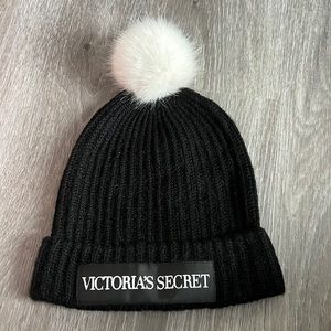 Black Victoria’s Secret Beanie w/ PomPom